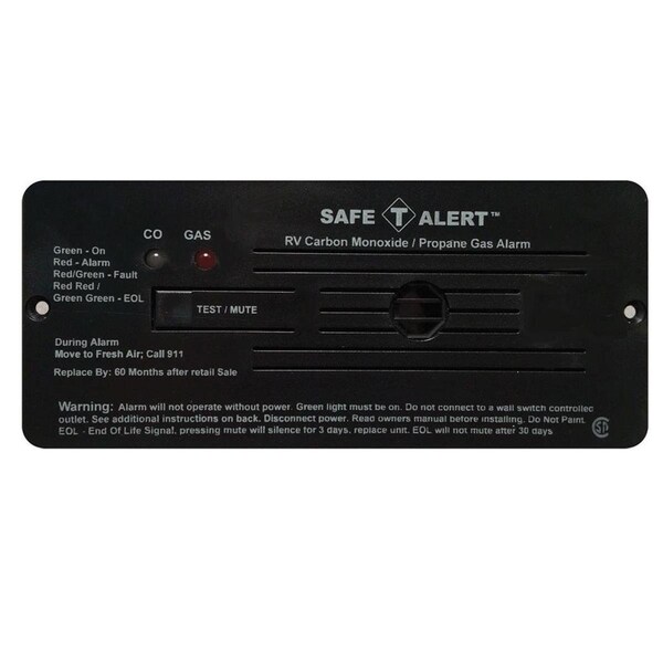 Mti Industries MTI Industries MTI35-742-BL 12V Flush Mount Hard Wire Combination Carbon Monoxide & Propane Alarm; Black MTI35-742-BL - main